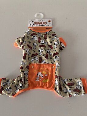 Peanuts Snoopy Halloween Trick Or Treat Dog PJ Pajamas Fleece Sz S Small NEW